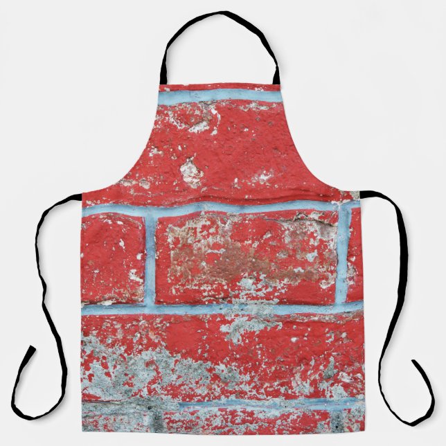 Delantal Texture background surface wallpaper red blue bric (Anverso)