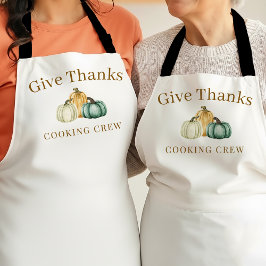Delantal Thanksgiving Pumpkins Give Thanks Cooking Crew