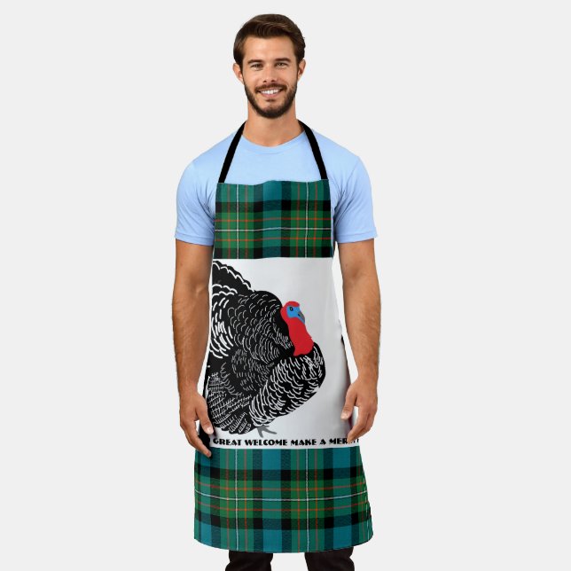 Delantal Thanksgiving tartan turkey Apron (Gastado)