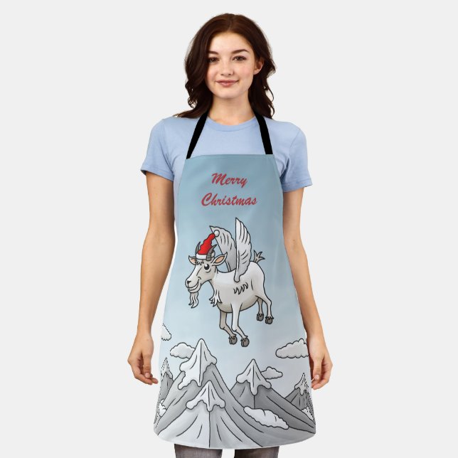 Delantal The Cute Flying Christmas Goat (Gastado)