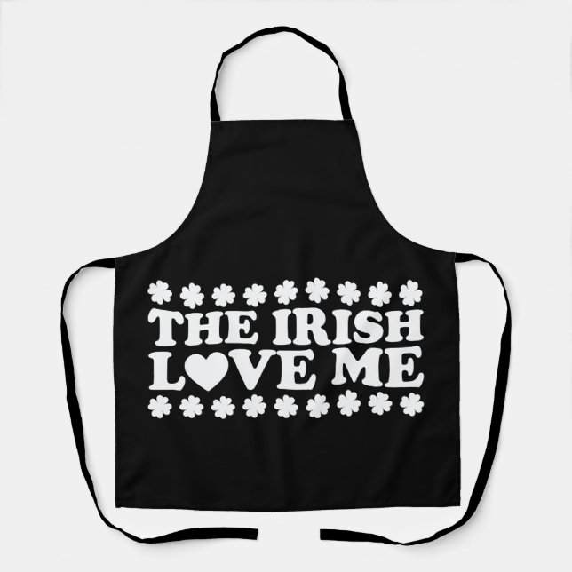 Delantal The Irish Love Me Shamrock St Patrick's Day Retro (Anverso)
