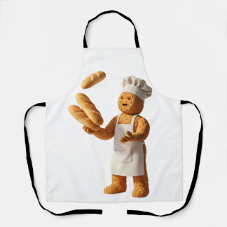 Delantal The Juggling Baker Mascot with Baguettes