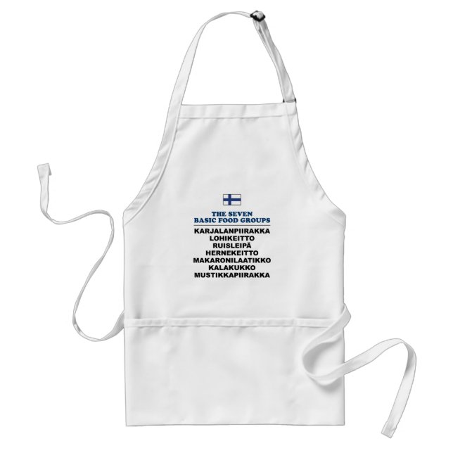 Delantal The Seven Basic Food Groups Funny Finnish Apron (Frente)