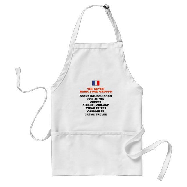 Delantal The Seven Basic Food Groups Funny French Apron (Frente)