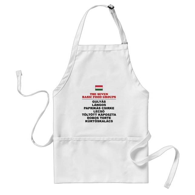 Delantal The Seven Basic Food Groups Hungarian Adult Apron (Frente)