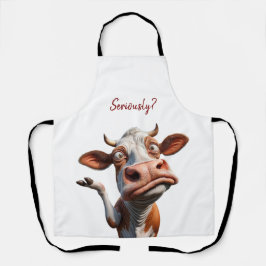 Delantal The Silly Cow - "¿En serio?" Diseño de comillas di
