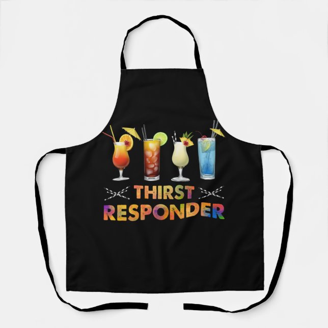 Delantal Thirst Response Responder Funny Bartender Mixologi (Anverso)