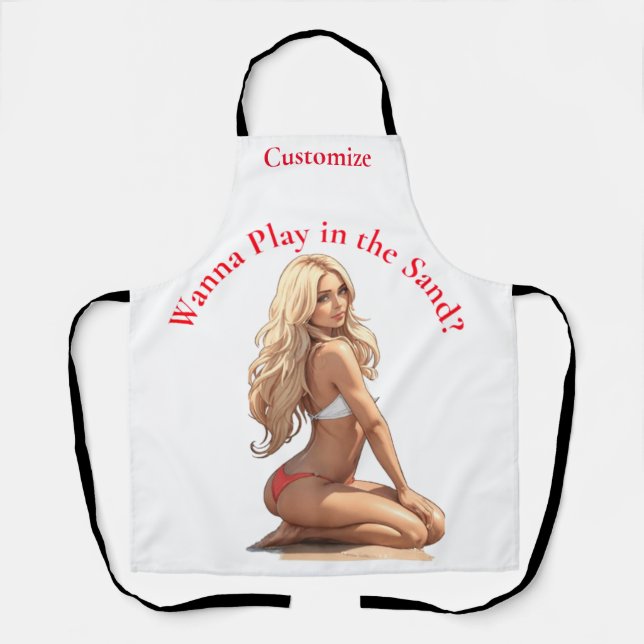 Delantal Thunder_Cove, Chica de playa de Bikini (Anverso)