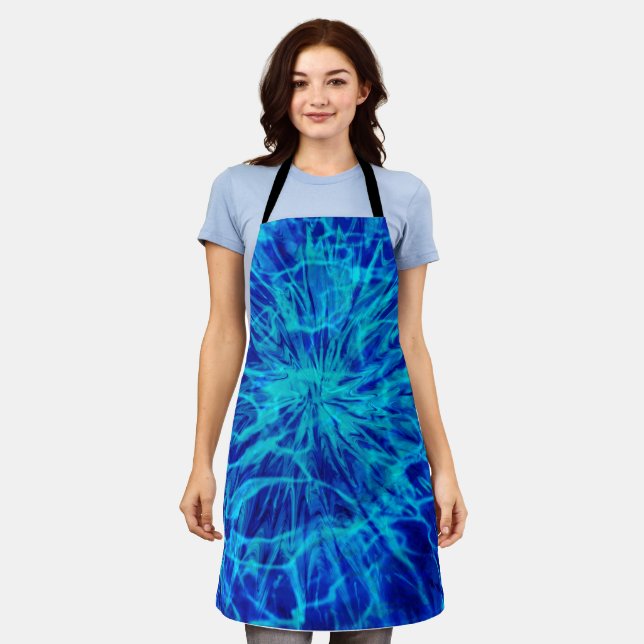 DELANTAL TIE DYE AZUL   (Gastado)