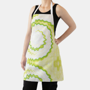 Delantal Tie dye Green chartreuse swift blanco funky retro