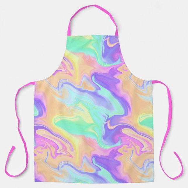 Delantal Tie Dye Swirl Pastel Groovy (Anverso)