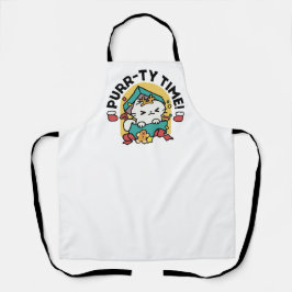 Delantal ¡Tiempo de espera! - Diseño de Navidades gatos fes