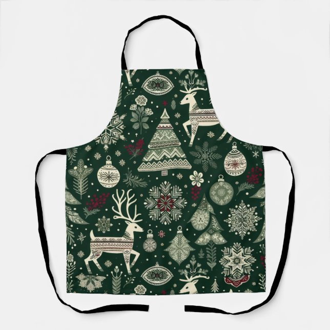 Delantal Tiempo de Navidad Escandinavo (Anverso)