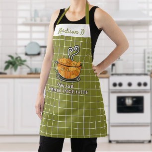 Delantal Tiempo para calabaza Spice Latte Fall Nombre perso