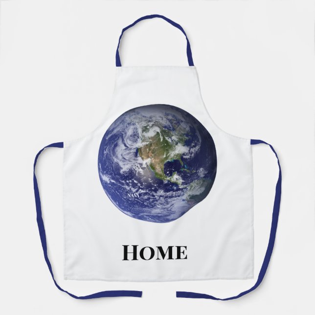 Delantal Tierra desde el espacio, mármol azul clásico de la (Anverso)