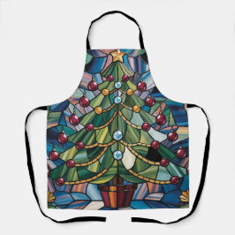 Delantal Tiffany-Style Stained Glass Christmas Tree