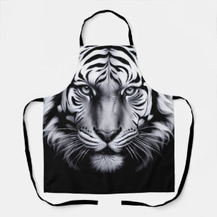 Delantal tigre blanco y negro