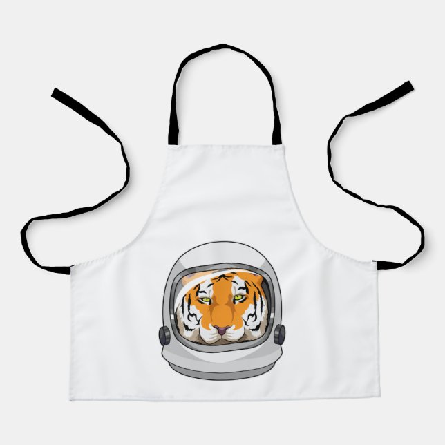 Delantal Tigre como astronauta con casco (Anverso)