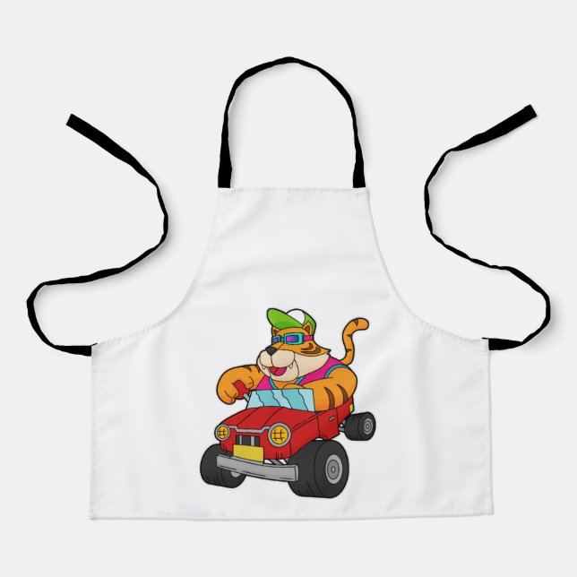 Delantal Tigre con auto (Anverso)