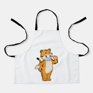 Delantal Tigre con cepillo de dientes