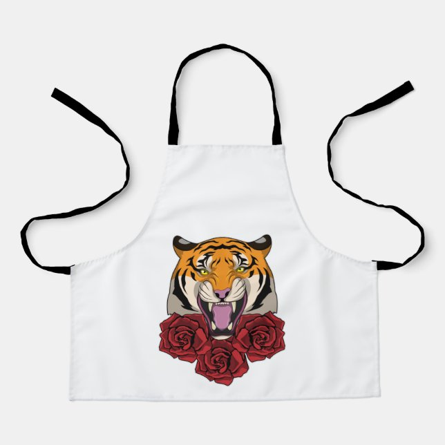 Delantal Tigre con Rosas (Anverso)