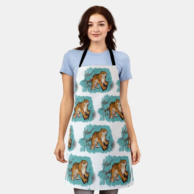 Delantal Tigre de dibujo original Año Nuevo chino AoA4 (Gastado)