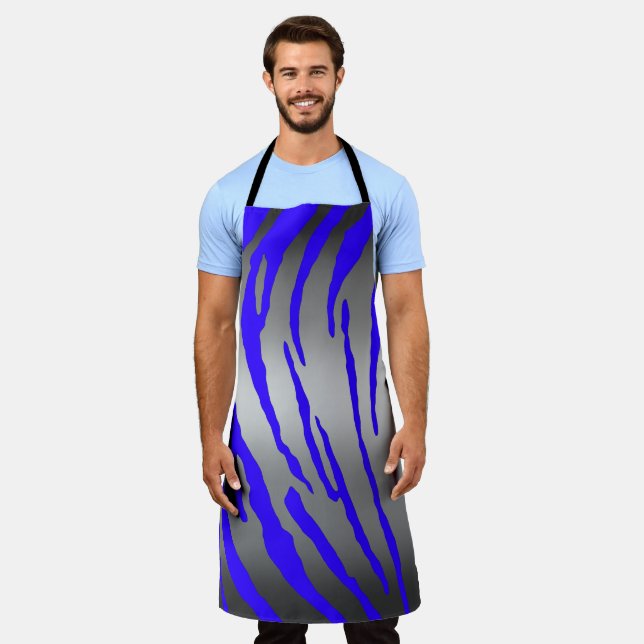 Delantal Tigre de plata tira azul (Gastado)