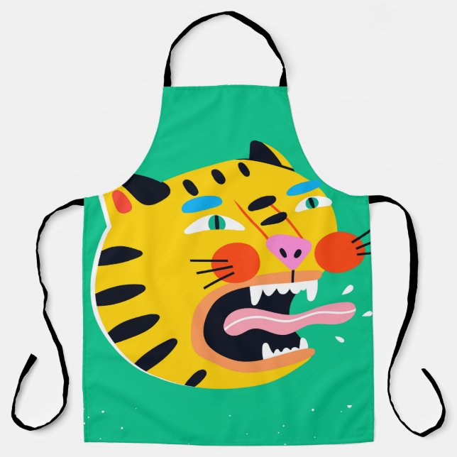 Delantal Tigre gracioso abstracto (Anverso)