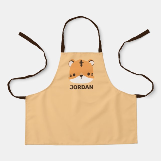 Delantal Tigre lindo con nombre personalizado (Anverso)