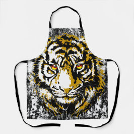 Delantal Tigre realista - Aprendo cabeza de tigre Guay