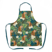 Tigre tropical Verde azulado de selva de palma en 