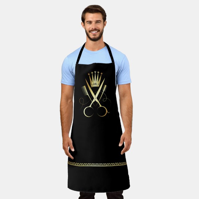 Delantal Tijeras de oro y salón de uniformes para el peinad (Gastado)