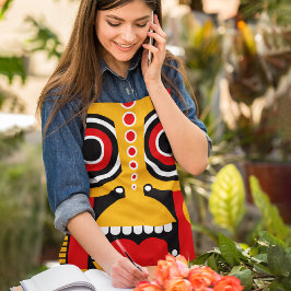 Delantal Tiki amarillo rojo