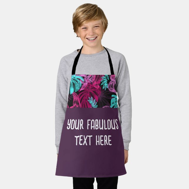 Delantal Tiki de fotos y textos personalizados (Gastado)