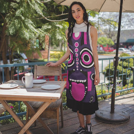 Delantal Tiki rosa de la puña