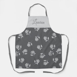 Delantal Timeless Botanical Bloom Warm Plum Monogram