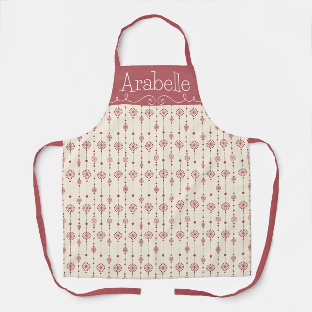 Delantal Tinsel Apron con copo de nieve rosa Rosa (Anverso)