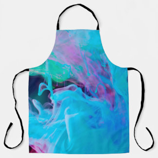 Delantal tintas en abstracto acuático, acrílico, artístico,