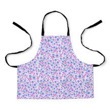 Tiny cute white blue pink floral pattern