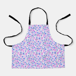 Delantal Tiny cute white blue pink floral pattern