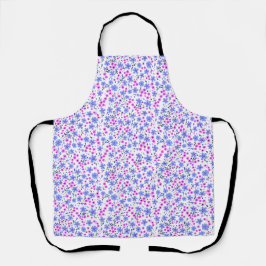 Delantal Tiny cute white blue pink floral pattern