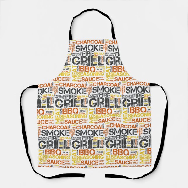 Delantal Tipografía BBQ Grill Master (Anverso)