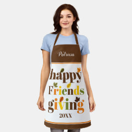 Delantal Tipografía colorida, frontera Feliz Amistad