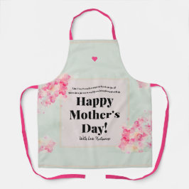 Delantal Tipografía Corazón rosa Día de la Madre moderno