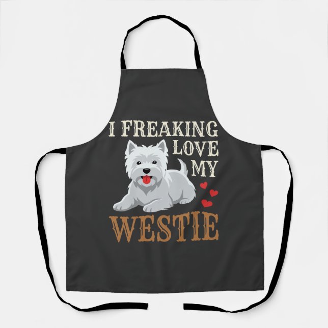 Delantal Tipografía de amor al perro Westie (Anverso)