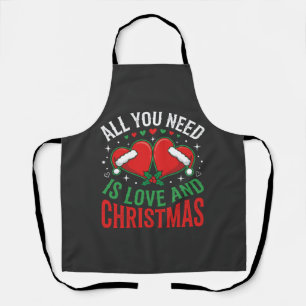 Delantal Tipografía de Gorro de Santa Amor de Navidad