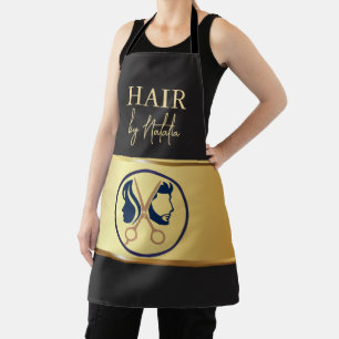 Delantal Tipografía elegante de salón de cabello unisex neg