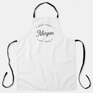 Delantal Tipografía Retro Moderna Personalizada Mejor Chef