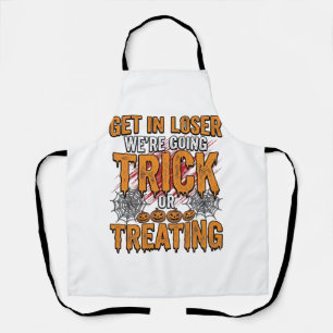 Delantal Tipografía Vintage de Halloween Truco o Trato Des