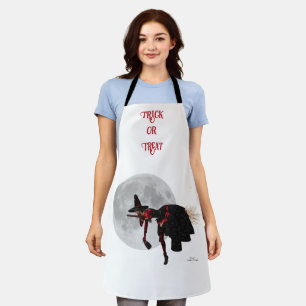 Delantal Tipsy Witch On Flying Broom Halloween Apron